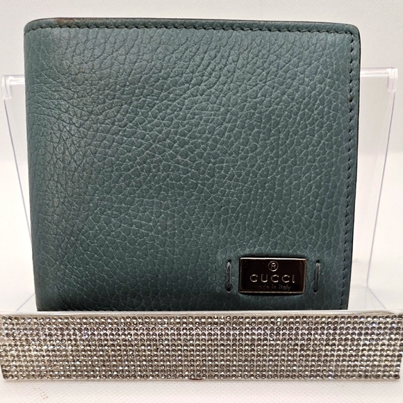 AUTHENTIC GUCCI pebbled leather bifold wallet - Picture 1 of 6